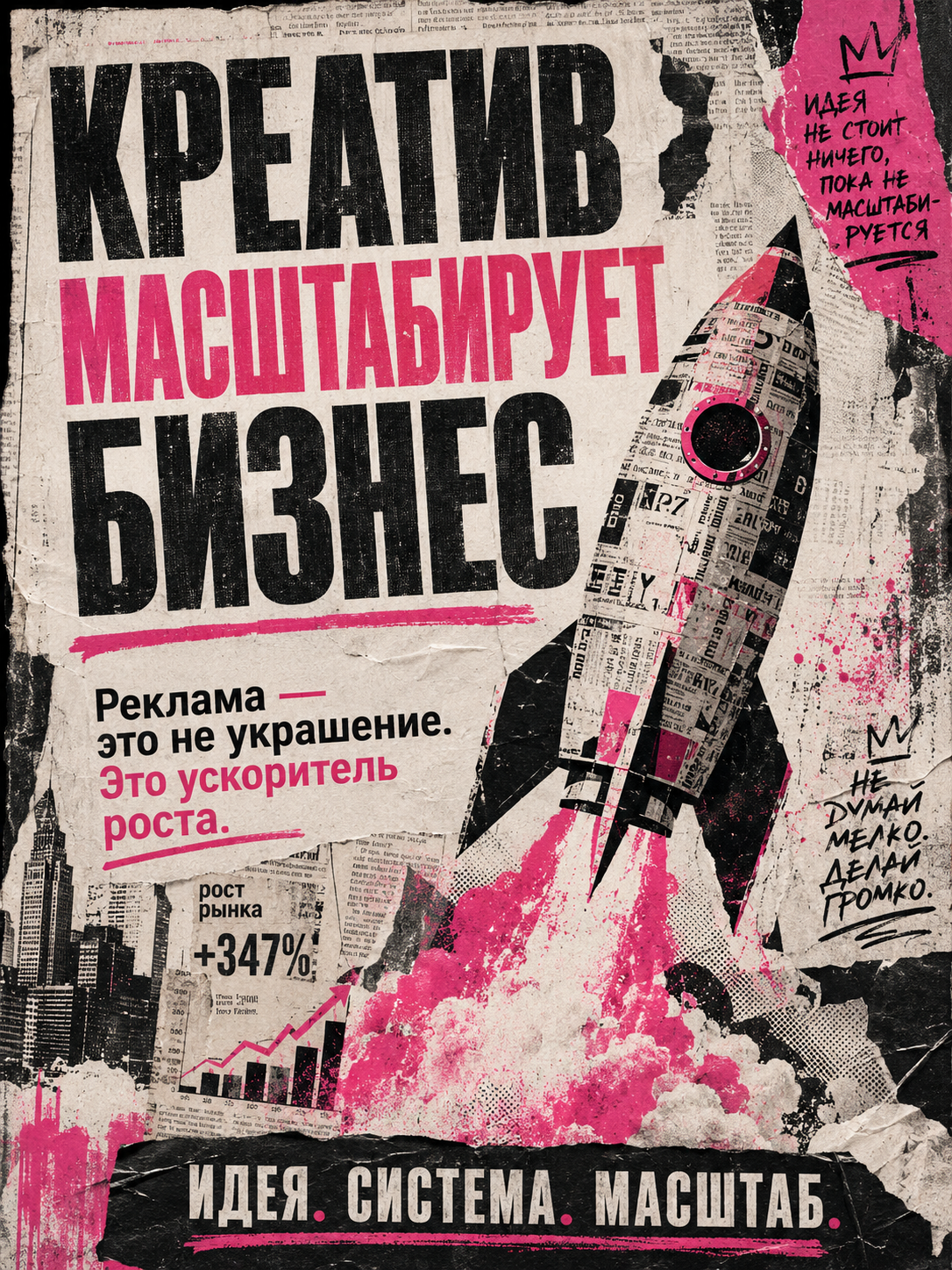 Постер Креатив масштабирует бизнес о росте через креатив