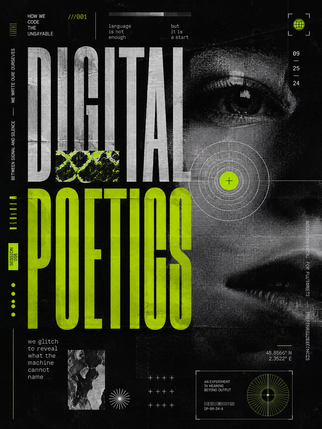 Постер Digital Poetics о технологичной визуальной культуре