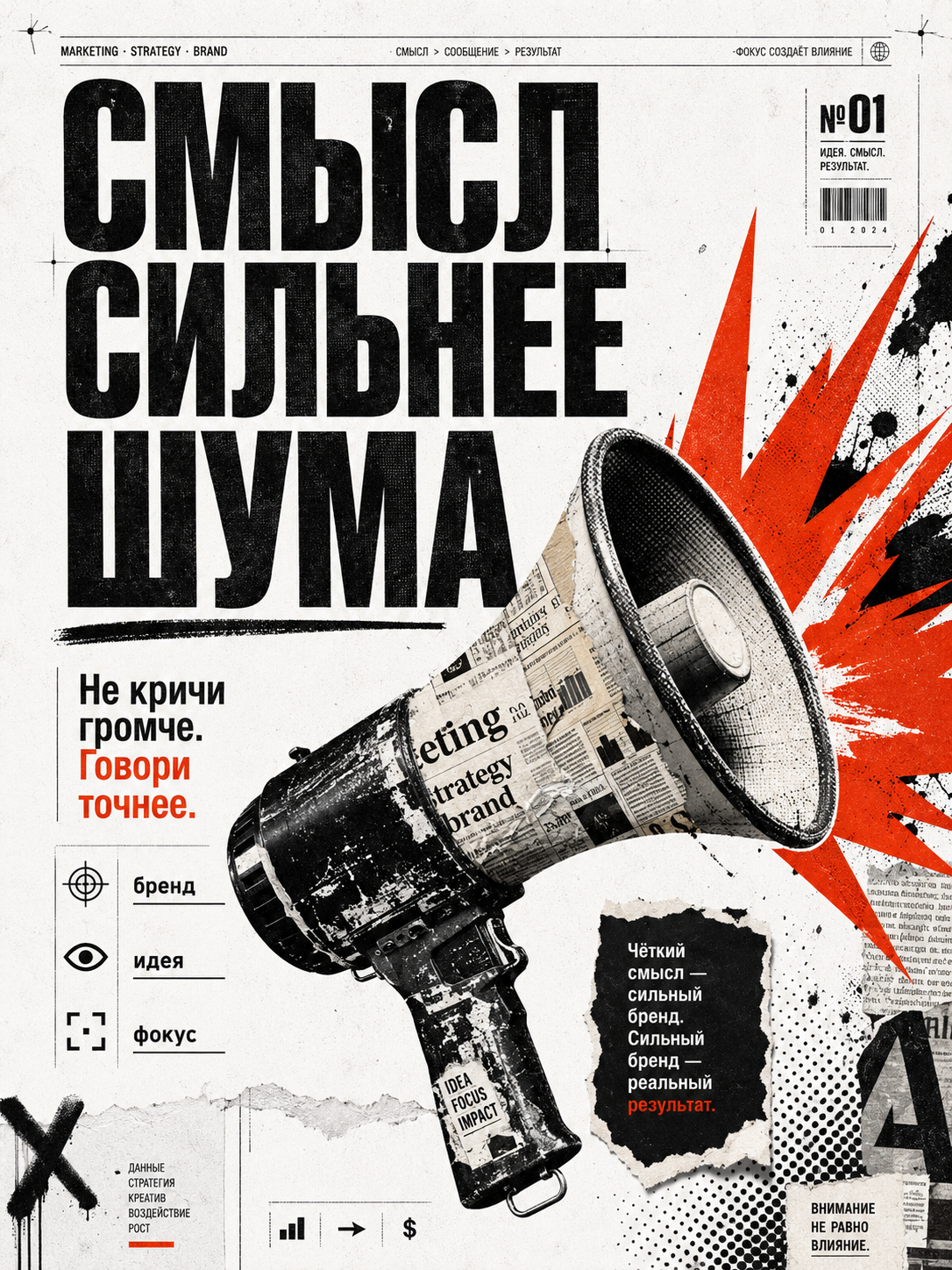 Постер Смысл сильнее шума о ясной коммуникации